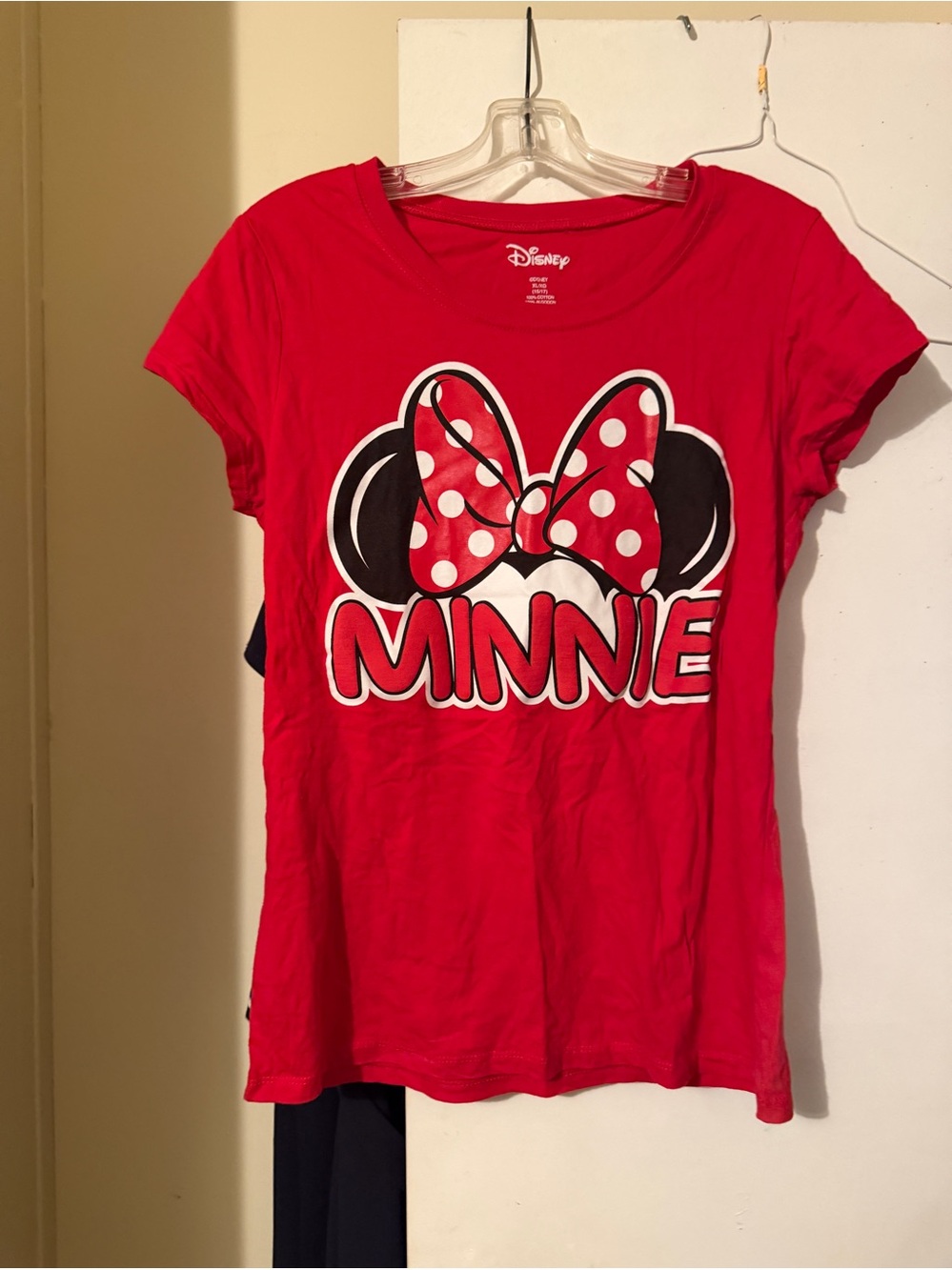 Disney Minnie Mouse Red Graphic Tee with Polka Dot Bow Size XL Girls 15/17